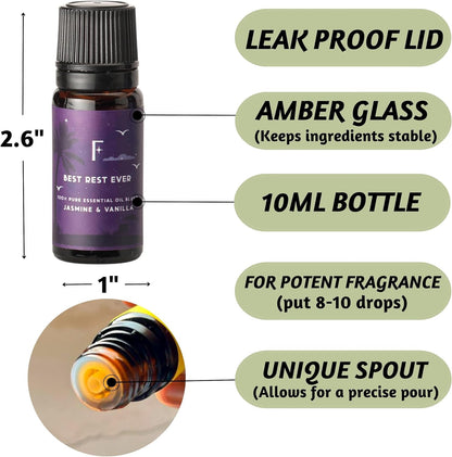 Sleep Essential Oils Set | Set of 6 Pure Essential Oils for Diffusers for Home | Essential Oil Blend or Oil Diffuser Essential Oils | Lavender, Rosemary & Peppermint