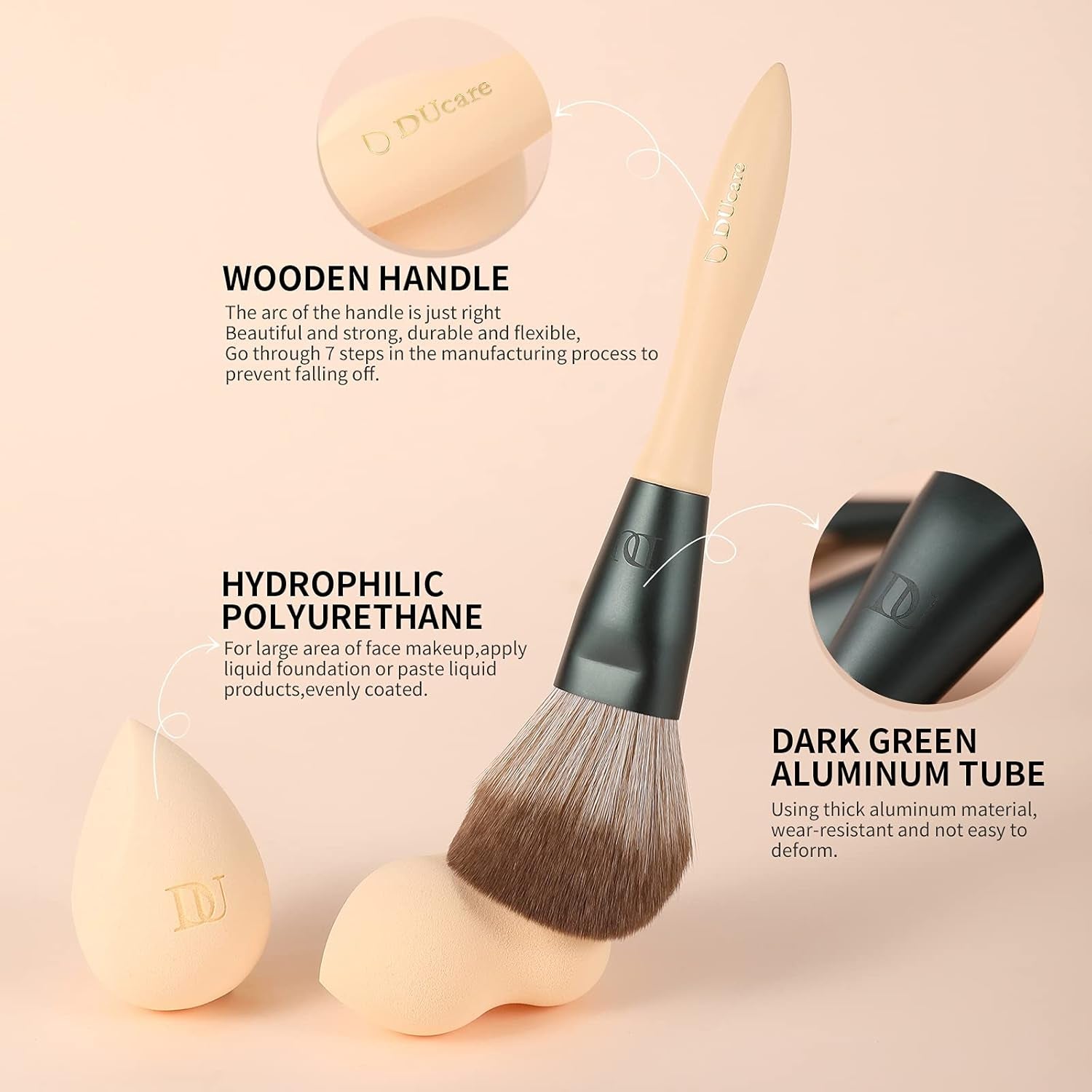 Makeup Brushes 14Pcs with 3Pcs Makeup Spong & Cosmetic Bag - Lime Mojito Series Makeup Brush Set for Foundation Blending Face Powder Blush Concealers Eye Shadows