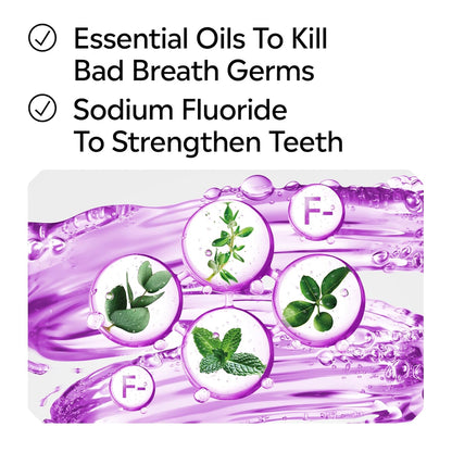 Total Care Anticavity Fluoride Mouthwash, 6-In-1 Rinse Helps Kill 99% of Bad Breath Germs, Prevents Cavities, Strengthens Teeth, Bad Breath Treatment for Adults, Fresh Mint, Twin Pack, 2X1 L